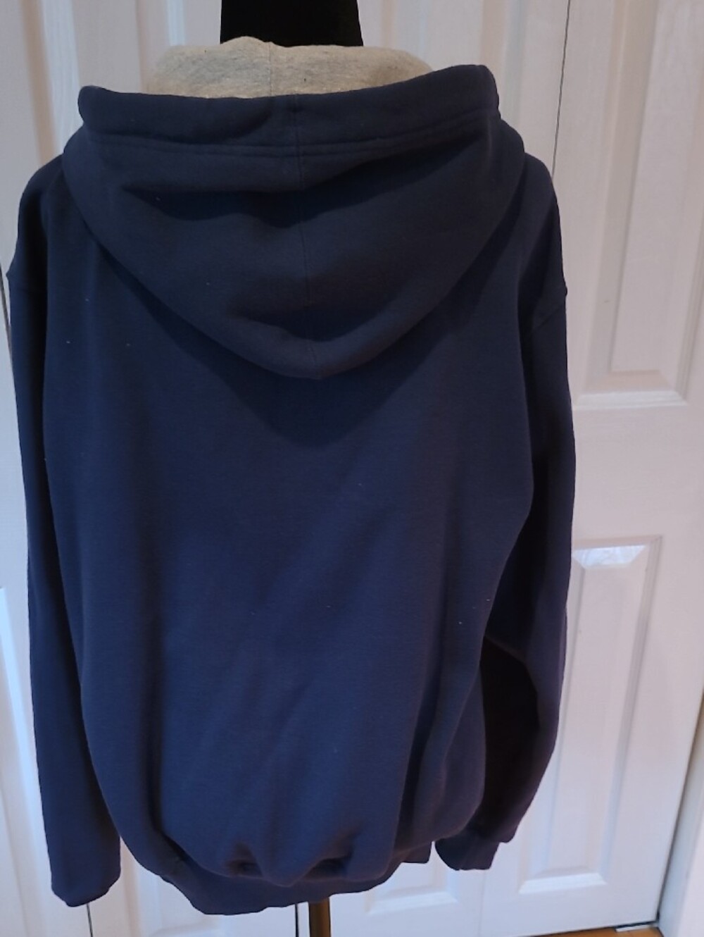 Zippered Hooded Women's Blue & Gray Sweatshirt - Picture 2 of 3